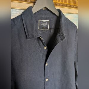 Charles Tyrwhitt Navy Linen Shirt
